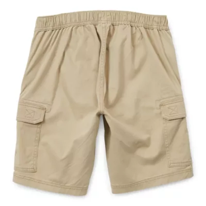 St. John's Bay Mens 10" Mid Rise Adaptive Stretch Fabric Easy-on + Easy-off Seated Wear Cargo Short