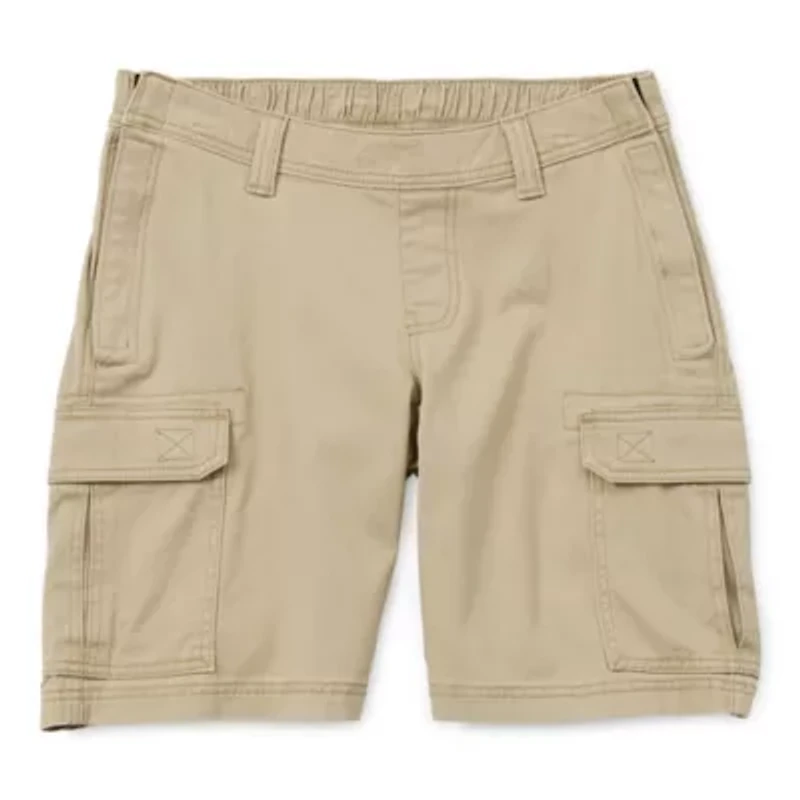 St. John's Bay Mens 10" Mid Rise Adaptive Stretch Fabric Easy-on + Easy-off Seated Wear Cargo Short