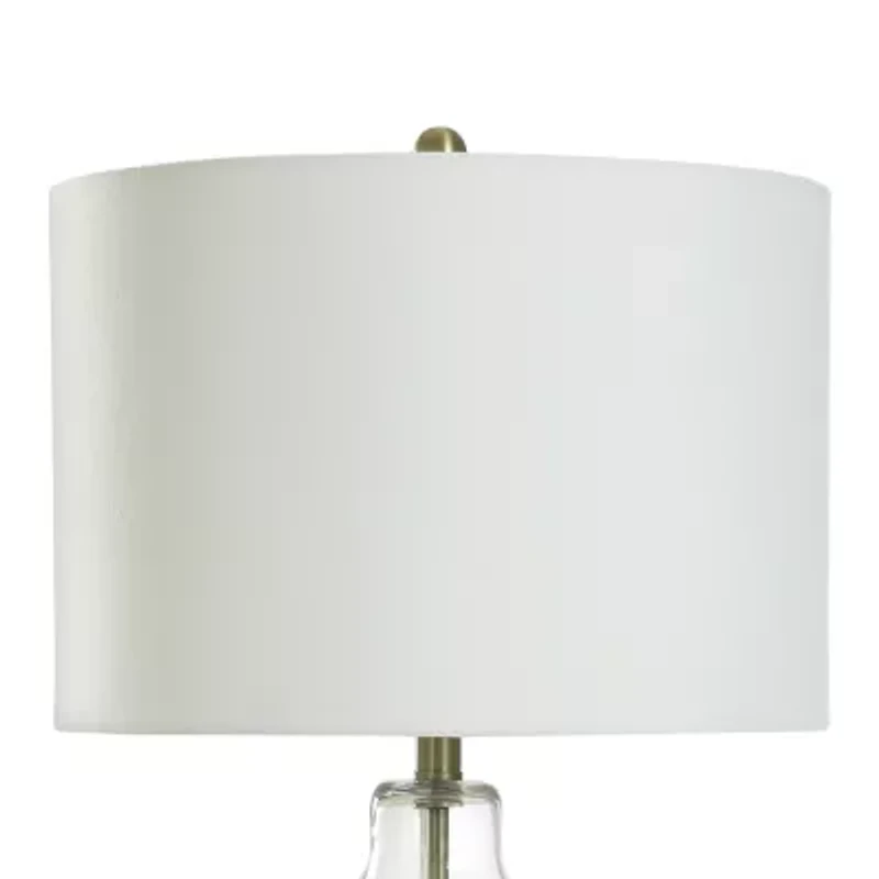 Collective Design By Stylecraft Glass With Gold Metal Rod Table Lamp