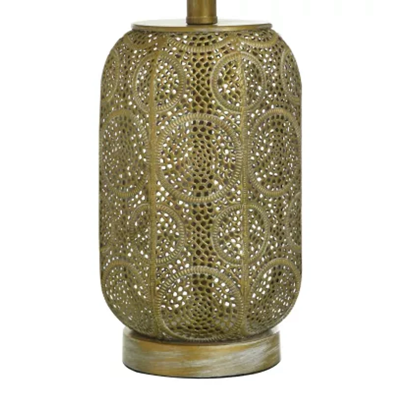 Collective Design By Stylecraft Pierced Gold Metal Table Lamp