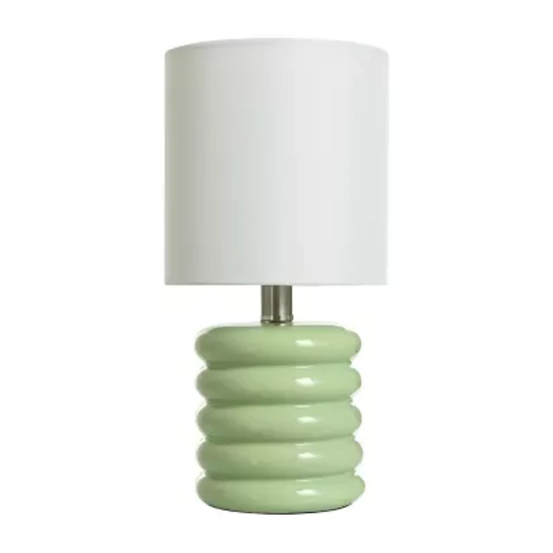Collective Design By Stylecraft Stacked Green Ceramic Table Lamp
