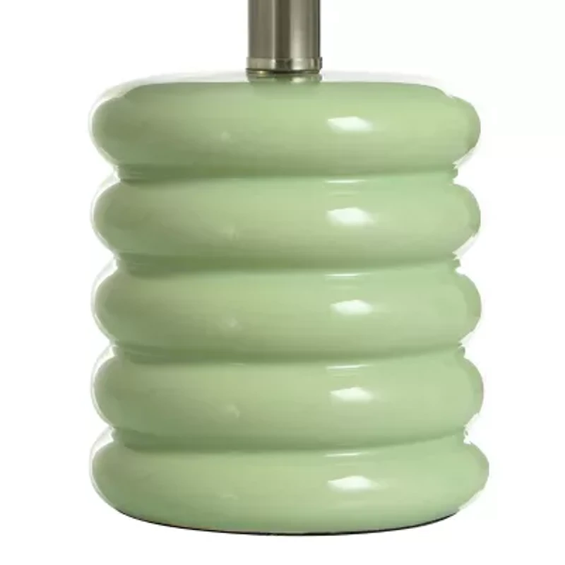 Collective Design By Stylecraft Stacked Green Ceramic Table Lamp
