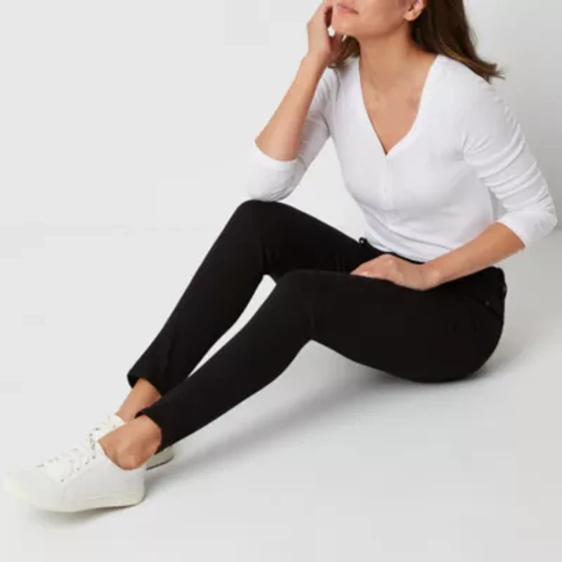 St. John's Bay Secretly Slender Womens Stretch Fabric Skinny Fit Tall Jean