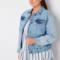 a.n.a Womens Denim Midweight Plus Jacket