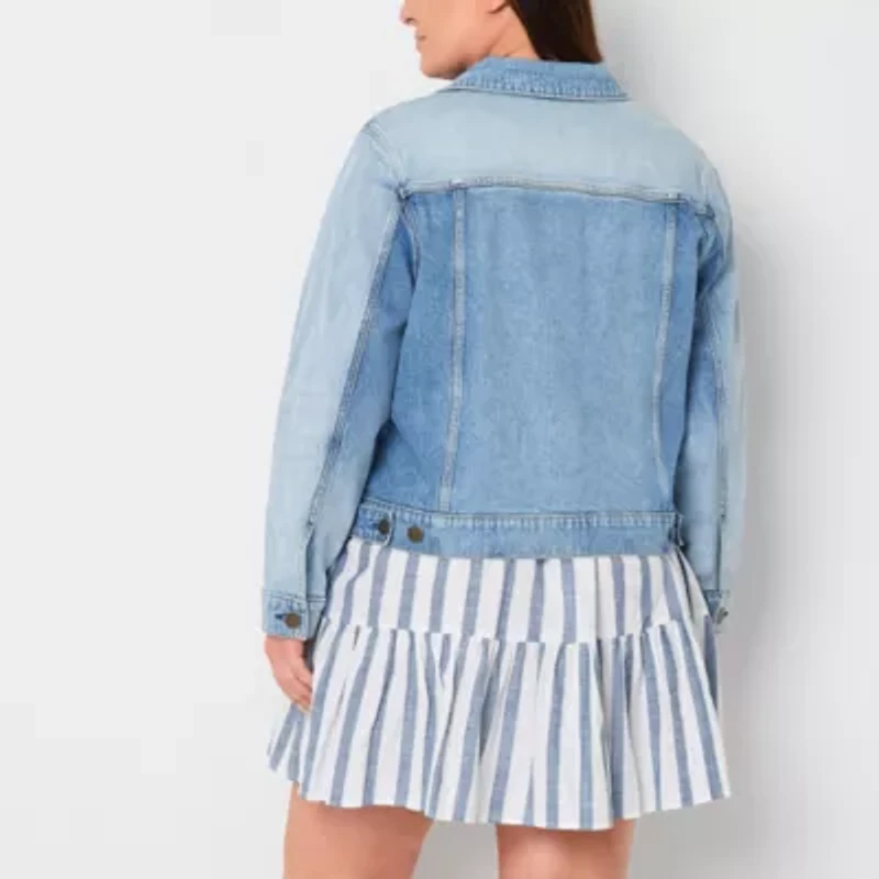 a.n.a Womens Denim Midweight Plus Jacket