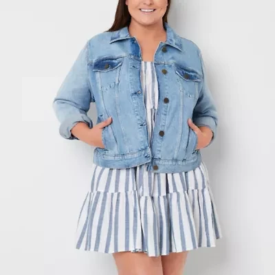 a.n.a Womens Denim Midweight Plus Jacket