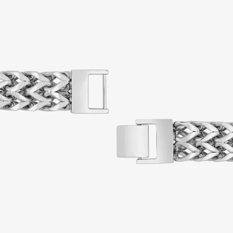 Mens Stainless Steel Solid 8 1/2 Inch Link Bracelet