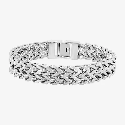 Mens Stainless Steel Solid 8 1/2 Inch Link Bracelet
