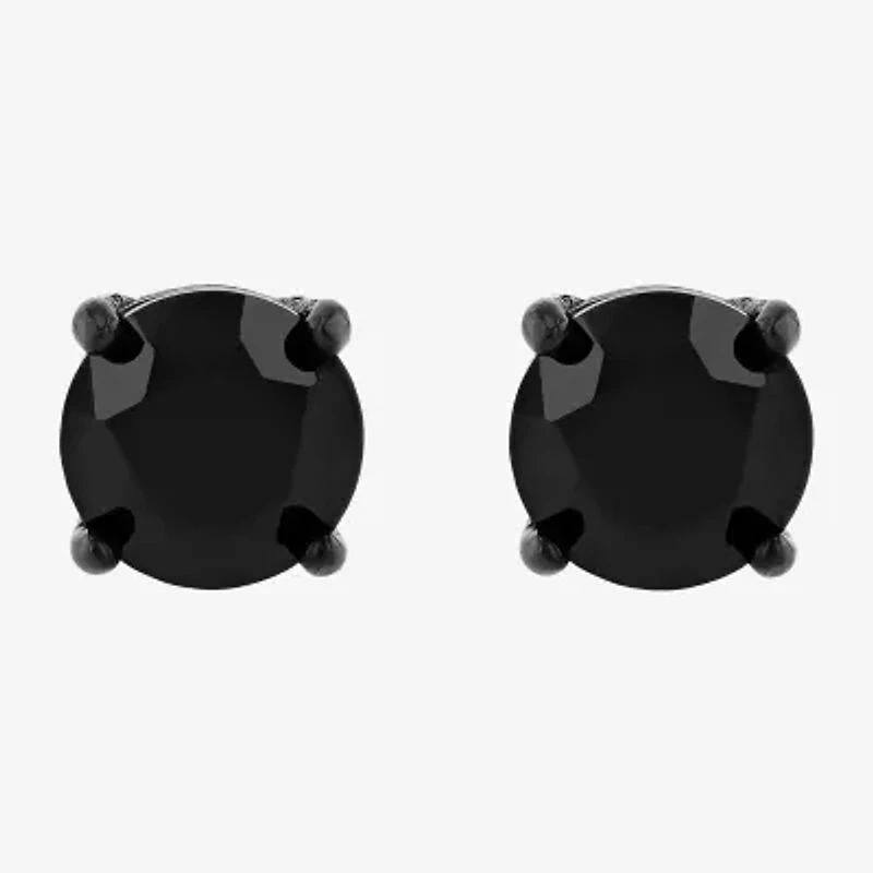 Genuine Black Spinel Stainless Steel 15.4mm Stud Earrings