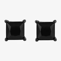 Genuine Black Spinel Stainless Steel 15mm Stud Earrings