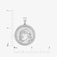Mens 1/4 CT. T.W. Natural White Diamond Stainless Steel Pendant Necklace