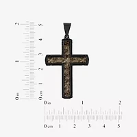 Mens Stainless Steel Cross 24 Inch Pendant Necklace