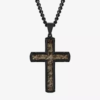 Mens Stainless Steel Cross 24 Inch Pendant Necklace