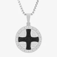 Mens Stainless Steel Circle 24 Inch Pendant Necklace