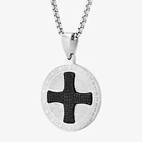Mens Stainless Steel Circle 24 Inch Pendant Necklace