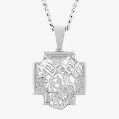 Mens Stainless Steel 24 Inch Pendant Necklace