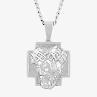 Mens Stainless Steel 24 Inch Pendant Necklace