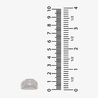 Mens Cubic Zirconia Sterling Silver Square Fashion Ring