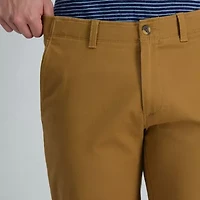 Haggar Life Khaki Comfort Chino Mens Waistband Straight Fit Flat Front Pant