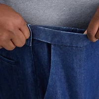 Haggar Stretch Denim Mens Classic Fit Big and Tall Flat Front Pant