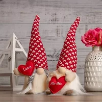 Northlight 13in Led Lighted Girl With Love Heart Valentines Day Gnome