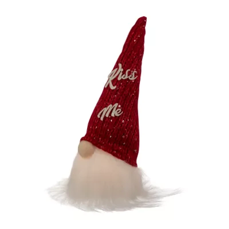 Northlight 11.5in Lighted Red Knit 'Kiss Me' Hat Christmas Gnome