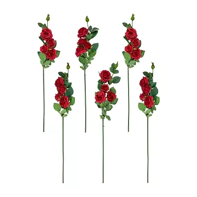 Northlight 35in Set Of 6 Red Real Touch Rose Artificial Floral Sprays 6-pc. Pick