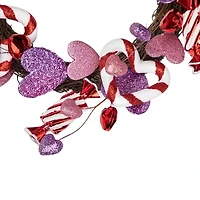 Northlight 16in Pink And Purple Candies And Hearts Valentine'S Day Wreath