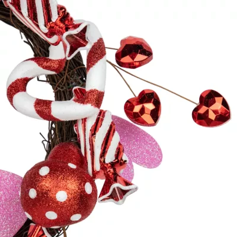 Northlight 16in Red And White Candies And Hearts Valentine'S Day Wreath