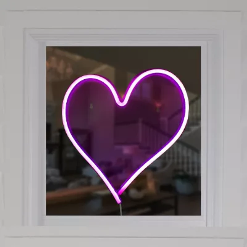 Northlight 13.5in Pink Heart Led Neon Style Valentine'S Day Wall Sign