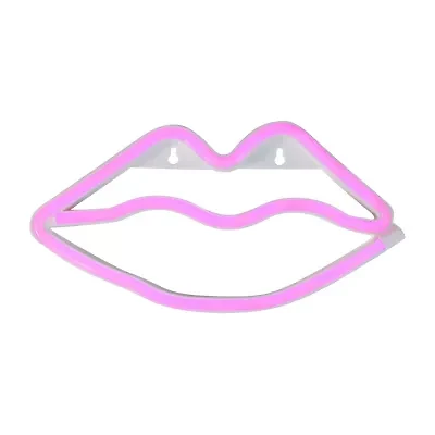 Northlight 10.5in Pink Lips Led Neon Style Valentine'S Day Wall Sign