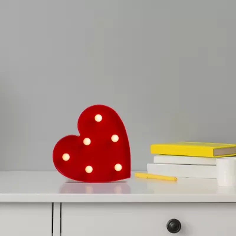 Northlight 6in Red Heart Led Valentine'S Day Marquee Wall Decal