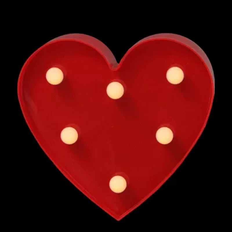 Northlight 6in Red Heart Led Valentine'S Day Marquee Wall Decal