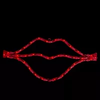 Northlight 17.5in Lighted Red Lips Window Silhouette Decoration Valentines Day Yard Art