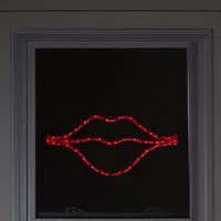 Northlight 17.5in Lighted Red Lips Window Silhouette Decoration Valentines Day Yard Art