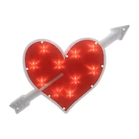 Northlight 18in Lighted Red Heart With Arrow Window Silhouette Decoration Valentines Day Yard Art