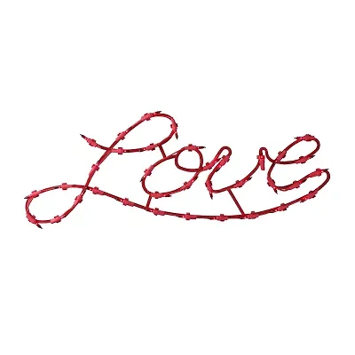 Northlight 17in Lighted Red Love Script Window Silhouette Decoration Valentines Day Yard Art