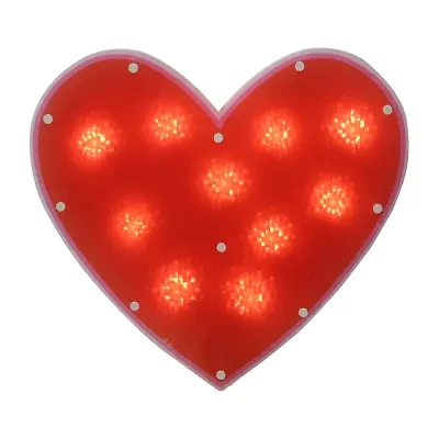 Northlight 13in Lighted Shimmering Red Heart Window Silhouette Decoration Valentines Day Yard Art
