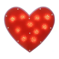Northlight 13in Lighted Shimmering Red Heart Window Silhouette Decoration Valentines Day Yard Art