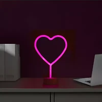 Northlight 11.5in Pink Heart Led Neon Style Lighted Valentines Day Tabletop Decor