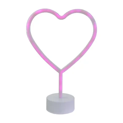Northlight 11.5in Pink Heart Led Neon Style Lighted Valentines Day Tabletop Decor
