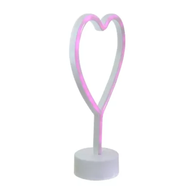 Northlight 11.5in Pink Heart Led Neon Style Lighted Valentines Day Tabletop Decor