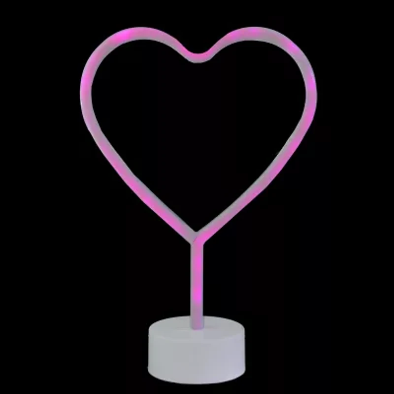 Northlight 11.5in Pink Heart Led Neon Style Lighted Valentines Day Tabletop Decor