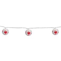 Northlight 10-Count 8ft White And Red Heart Paper Lantern Valentine'S Day String Lights
