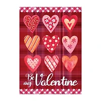 Northlight 12.5in X 18in Plaid And Heart Garden Flag Valentines Day Yard Art