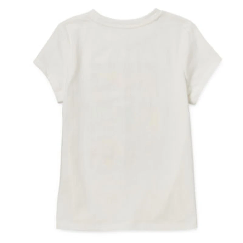 Thereabouts Little & Big Kid Girls Round Neck Short Sleeve Regular Fit Graphic T-Shirt