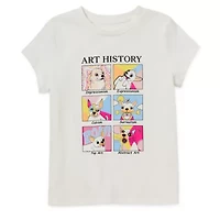 Thereabouts Little & Big Kid Girls Round Neck Short Sleeve Regular Fit Graphic T-Shirt