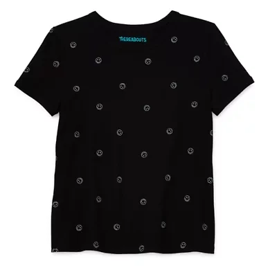 Thereabouts Little & Big Kid Girls Crew Neck Short Sleeve Regular Fit Graphic T-Shirt