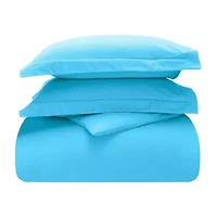 SUPERIOR® Solid Cotton Flannel Heavyweight Warm Reversible Duvet Cover