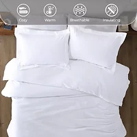 SUPERIOR® Solid Cotton Heavyweight Warm Reversible Duvet Cover